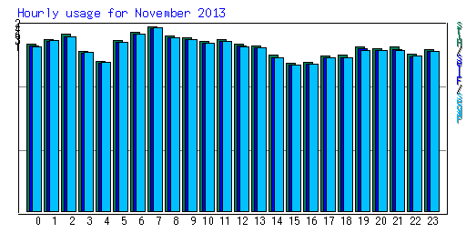 Hourly usage for November 2013