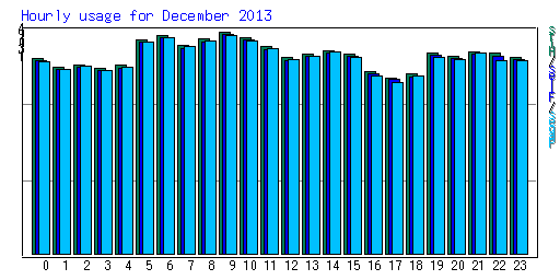 Hourly usage for December 2013