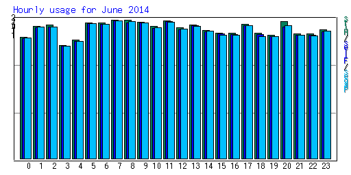 Hourly usage for June 2014